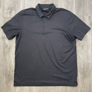 Travis Mathew Polo Shirt Mens 2X-Large Black Golf Performance Geometric Tech